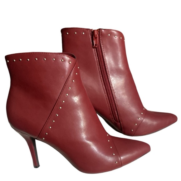 The Limited Ankle Heeled Boots & Booties Pointed Toe Silver Studded Beaded Sz 8 - Picture 4 of 15